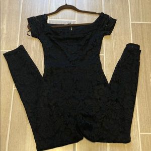 Bebe black lace jumpsuit